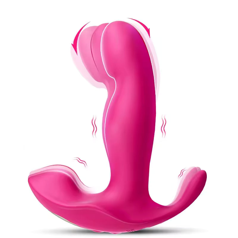 Rose Red USB Rechargeable Wireless Remote Control Dildo Vibrator Sex Toy Masturbator Silicone Panty Vibrating Massage Wand