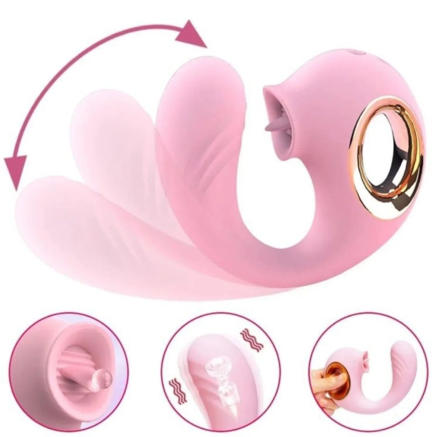 Luxe Tongue Dual Pleasure Fantasy Vibrator