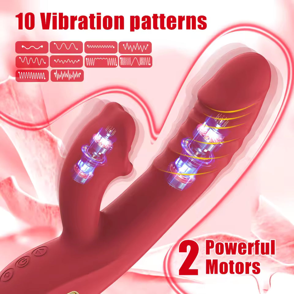 Hot Selling Female Rabbit Vibrator G Spot Women Pussy Massager Thrusting Dildo Vibrator Adult Sex Toys for Women Couples