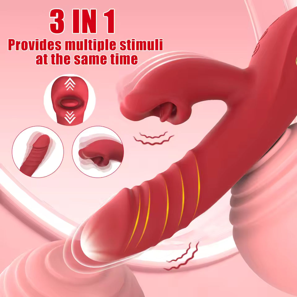 Hot Selling Female Rabbit Vibrator G Spot Women Pussy Massager Thrusting Dildo Vibrator Adult Sex Toys for Women Couples