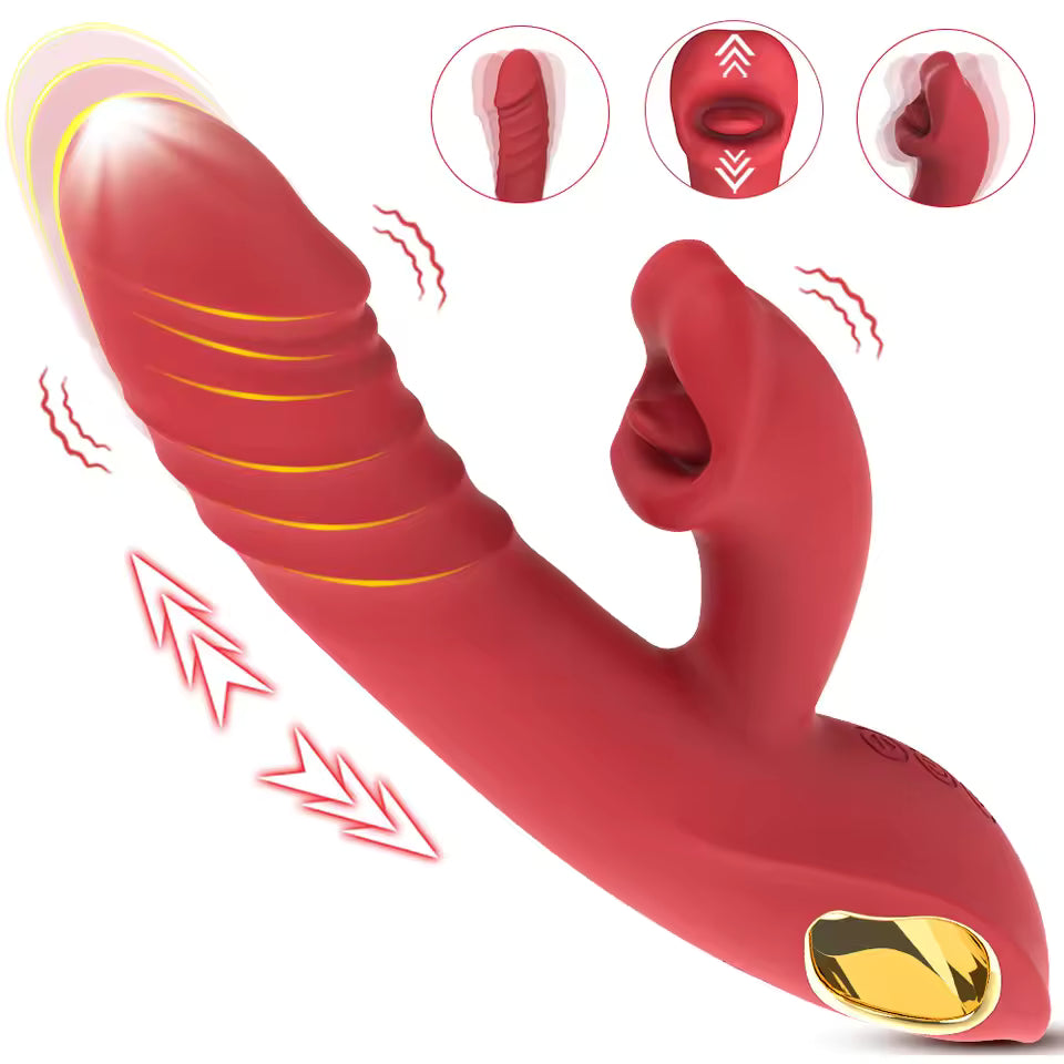 Hot Selling Female Rabbit Vibrator G Spot Women Pussy Massager Thrusting Dildo Vibrator Adult Sex Toys for Women Couples